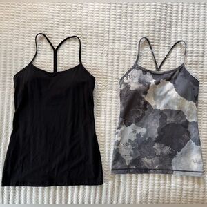 lululemon athletica Black and Gray Tank Tops